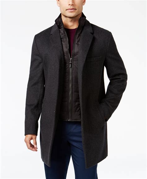 michael kors grey mens jacket|Michael Kors men's overcoat.